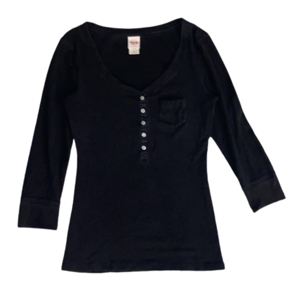 MOSSIMO Target 3/4 sleeve Shirt Womens size small black color